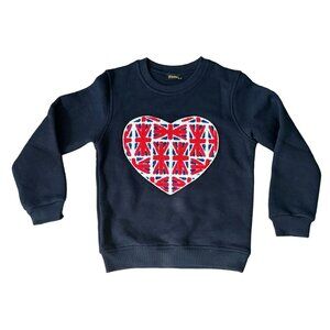 Kids Union Jack Heart Appliqué Sweatshirt 6-8